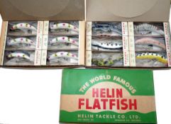 LURES: (15) Collection of 15 new in box Helin, Ontario, Flatfish large plug baits, model T60, old