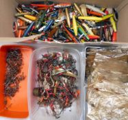 LURES: Large collection of wood and plastic Devon minnow`s, plastic and metal lures and plugs inc.