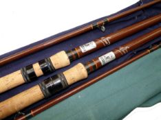 RODS: (2) Pair of classic Gerry Savage carp rods, 10` 2 piece hollow glass, lined guides, whipped