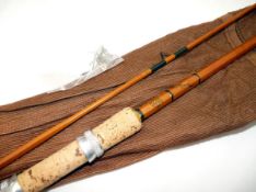 ROD: Scarce Sealey of Redditch "The Roach Rod" 10` 2 piece split cane, anti-flash finish, black high