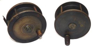 REELS: (2) G Little & Co 3.5" all brass fly reel, face plate engraved "G Little & Co Maker to HRH