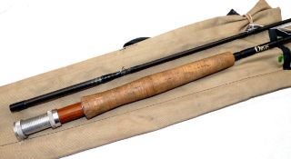 ROD: Orvis Power Flex 9` 2 piece Graphite trout fly rod, line rate 9, grey spiral blank, black