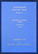 2003 Cardiff City v Queens Park Rangers Playoff Final Football Programme hardbound, Division 2