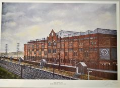 1935 Old Trafford, Manchester United football ground signed colour limited edition print - signed by