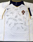 2008 Signed Portugal Replica Football Jersey Euro 2008 signed by the full squad 22 signatures to