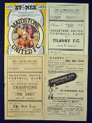 1954 Maidstone Ud v Gillngham FC Football Programme 07/04/54 friendly, v The Rest 01/09/56, v