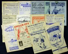 1940s Leicester City Away Match Programmes 1948/9 including v Bradford PA, v Grimsby Town & v