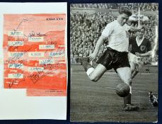 1956 England Football Team Autographs hand signed in ink to the programme team line-up page v