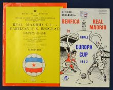 European Cup Finals Football Programmes 1962 (Amsterdam) Real Madrid v Benfica and 1966 (Brussels)