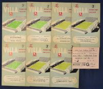 Selection of 1950s Aston Villa (H) Football Programmes incl 1954/55 Huddersfield Town and reserved