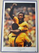 Pele signed limited edition colour print-published by Big Blue Tube limited edition number 417/500 -
