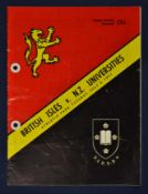 1971 British Lions v New Zealand Universities rugby programme – played on the 6th July with the