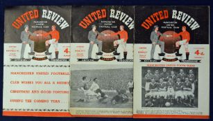 1953/54 Manchester United Football Programmes all homes v Manchester City (match report),