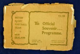 Rare 1904 British Lions v New Zealand Rugby Programme: Played at Athletic Park 13th August 1904 –