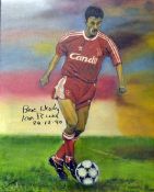 Signed Oil Painting of Football Legend Ian Rush by VP Garrett dated 24/12/90 f&g overall size 44 x