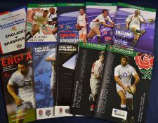 Collection of Barbarians v England rugby programmes from 1990 onwards (10) to incl Centenary