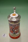 Danbury Mint Manchester United Glory Glory Beer Stein 8 Inch high Beer Stien having Polished Metal