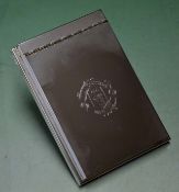 Manchester United Silver Notepad having club crest to the top, presented to guests and dignatories