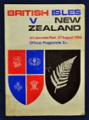 1966 British Lions v New Zealand rugby programme – 3rd Test played at Christchurch on the 27