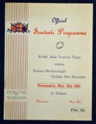 1950 British Lions v Nelson, Marlborough, Golden Bay and Motueka rugby programme played on the