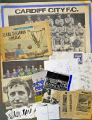 Large Collection of 1990s Signed Cardiff City Football Ephemera including team prints of 94 FA Cup