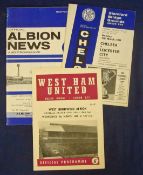 1965 & 1966 League Cup Final Programmes 1965 Chelsea v Leicester City, heavy ink changes plus 1966