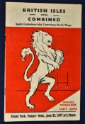 1977 British Lions v Combined South & Mid Canterbury – North Otago rugby programme – played on