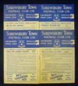 Interesting Collection of 1960 Shrewsbury Town Football Programmes including League Cup 1960/1 v