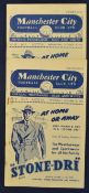 1953/54 Manchester City Football Programmes Floodlight Friendlies v Heart of Midlothian 14.10.