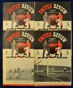 1948/49 Manchester United Football Programmes all homes v Sunderland, Bournemouth (FA Cup), Yeovil