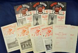 Manchester United Selection Football Programmes Youth team games v Stoke City 1959/60, Liverpool