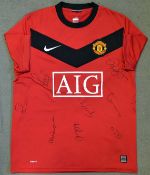 2010 Signed Manchester United Replica Football Jersey signed by Sir Alex Ferguson, Rooney,