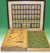 Early fooball table game, tin figures and set of football cigarette cards – comprising a football