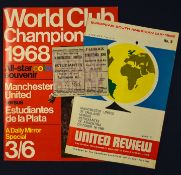 Manchester Utd v Estudiantes Football Programme (Argentina) 1968/69 World Club Championship match at