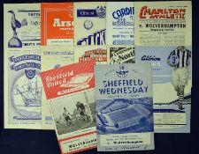 Collection of Wolverhampton Wanderers Football Programmes aways 1953/1954, the first season Wolves