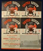 1952/53 Manchester United Football Programmes all homes v Manchester City, Burnley, Stoke city and
