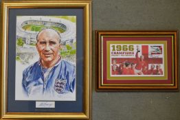 1966 World Cup Memorabilia World Cup Commemorative cover with 2002 stamp, framed and glazed, limited