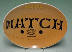 Cotswold Fine English bone china “Gilbert Match” rugby ball oval plate - complete with the history