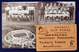 FA Cup Final 1923 Official souvenir postcards of today’s teams and Stadium. London published by