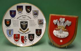 Welsh Rugby Union “Founders Members” commemorative ceramic plate – produced by Swansea Porcelain Ltd