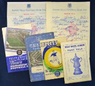 Mixed Selection of Football Programmes to incl West Bromwich Albion v Port Vale 1953/4 FA Cup SF
