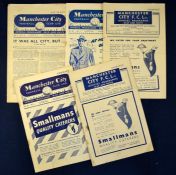 1940s/1950s Manchester City Football Prorgammes homes selection 1948/49 Chelsea 1949/50 Derby County