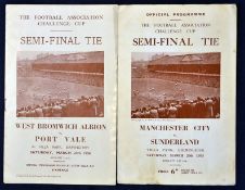1950s FA Cup Semi Final Football Programmes incl 1953/4 FA Cup Semi Final West Bromwich Albion v