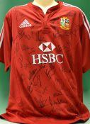 2009 Official British Lions Rugby Tour to South Africa signed shirt - complete with the