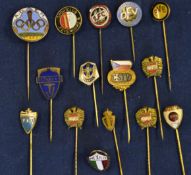 Mixed Selection of Internationl Football Enamel Lapel Badges to include teams such as Feyenoord,