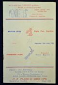 1950 British Lions v Waikato, King Country, Thames Valley rugby programme – played on 15th July with