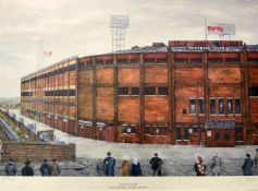 1958 Manchester United football ground signed colour limited edition – signed by the artist David