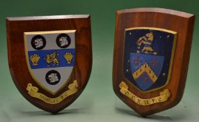 2x rugby club presentation shields - to incl Moseley Rugby Football Club and Crossleyans Rugby