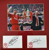 2006 Steven Gerrard and Rafa Benitez Liverpool FA Cup Winners Signed Photograph – lifting the FA Cup