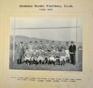 1928/29 Dorking Rugby Football Club official team photograph: on the original photographers mount